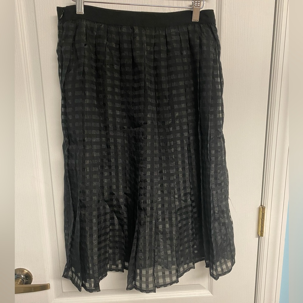 Black A-Line Pleated Skirt